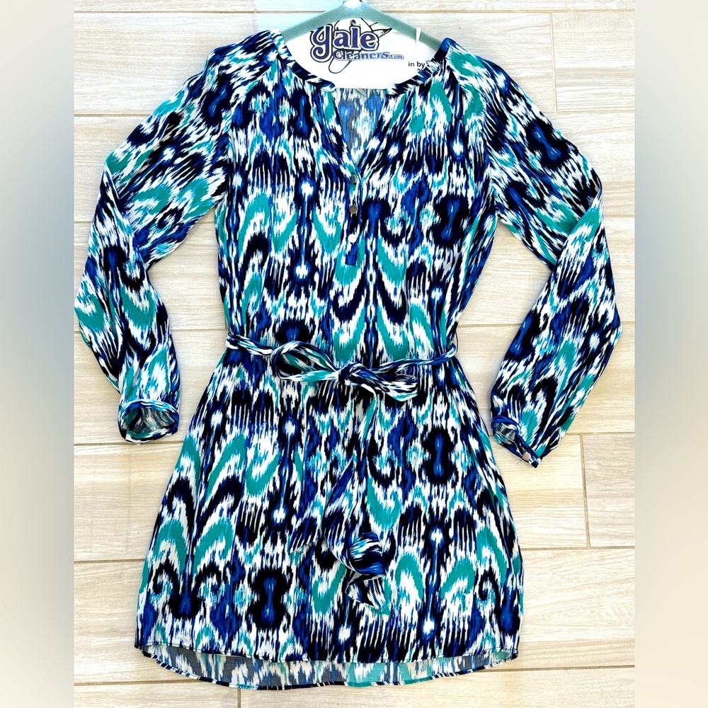 Banana Republic blue ikat print dress